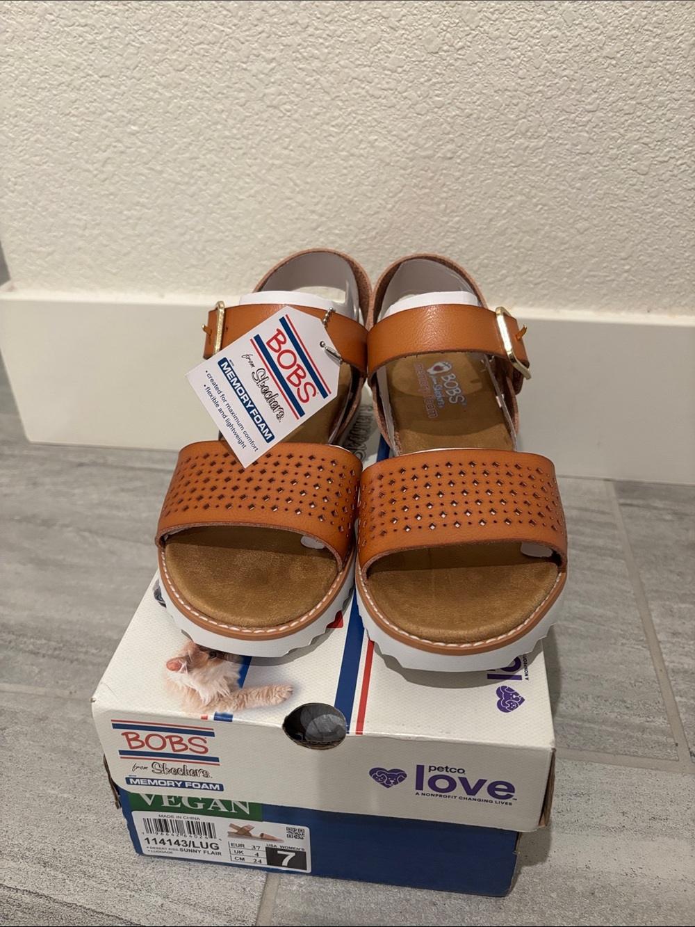 BOBS from Skechers Vegan Sunny Flair Sandals in Desert Kiss